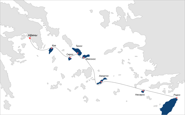 Переход на яхте 14-31 июля Родос-Афины