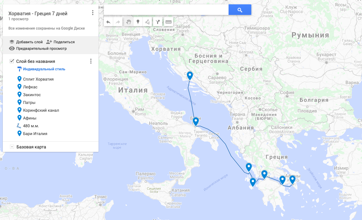 Путешествие на парусной яхте Хорватия - Греция 